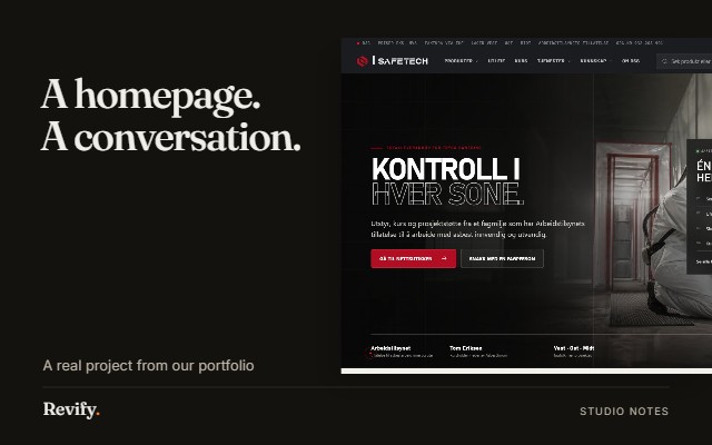 A homepage. A conversation. A real project from our portfolio.