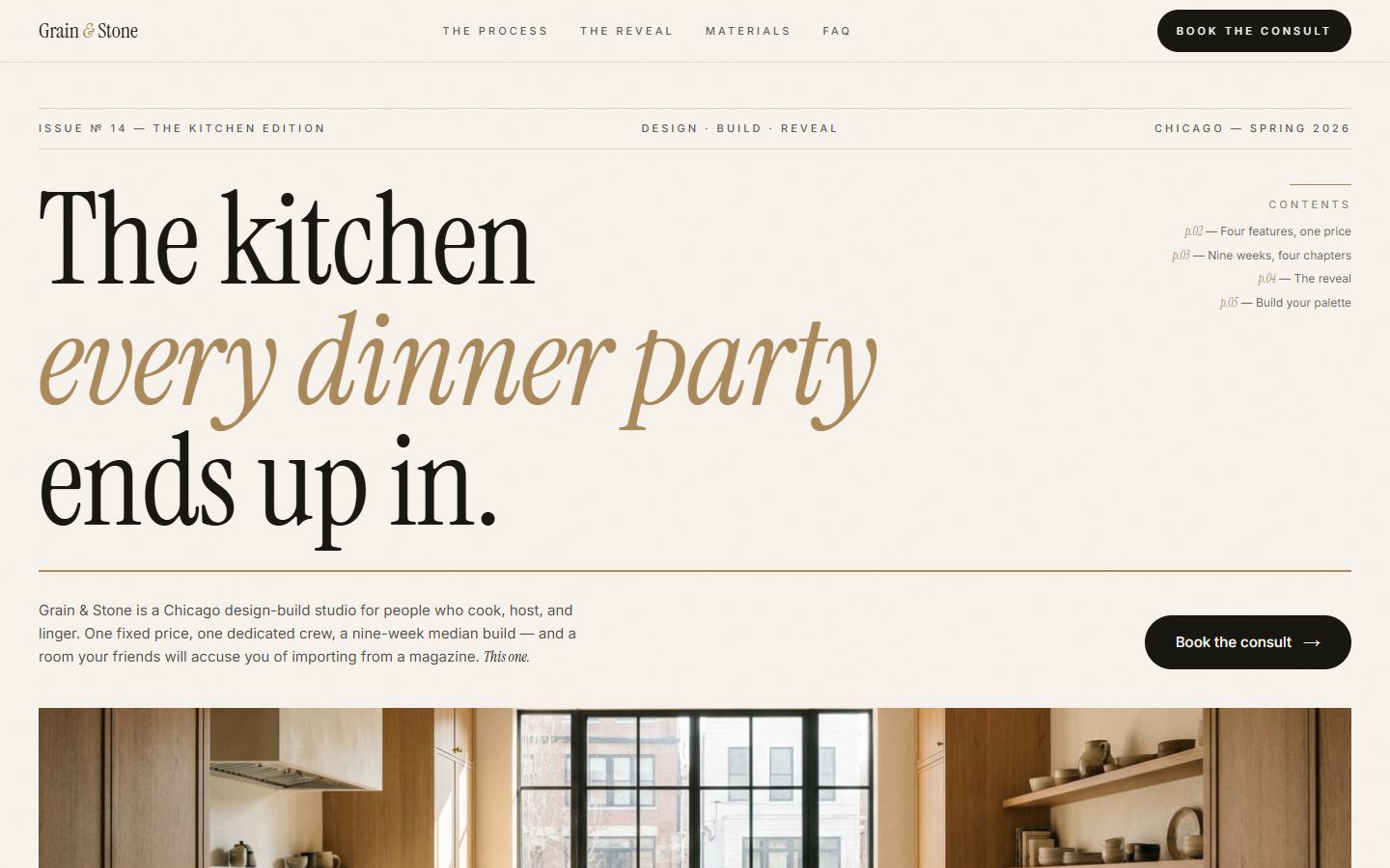 Grain & Stone: concept website