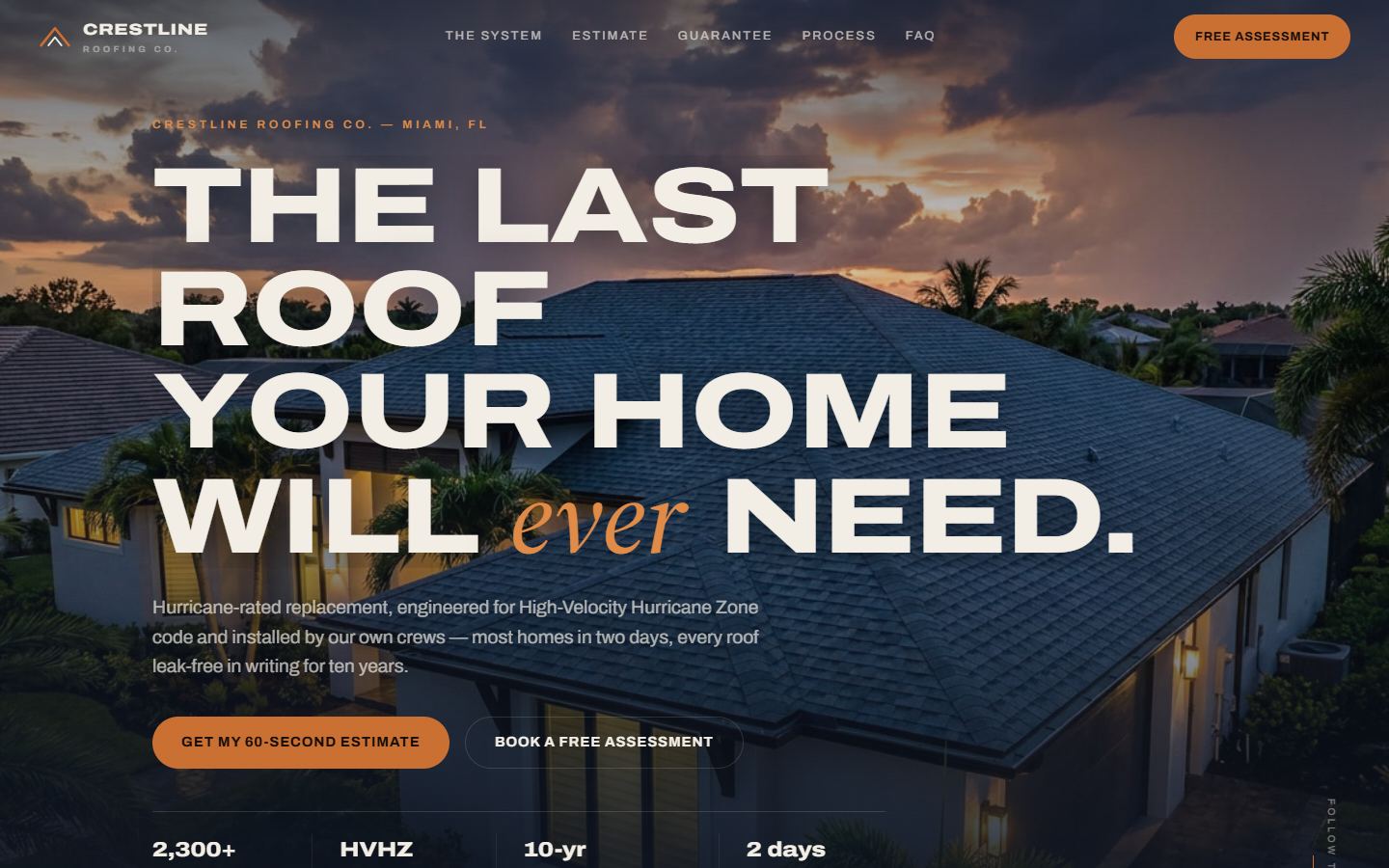 Crestline Roofing: concept website