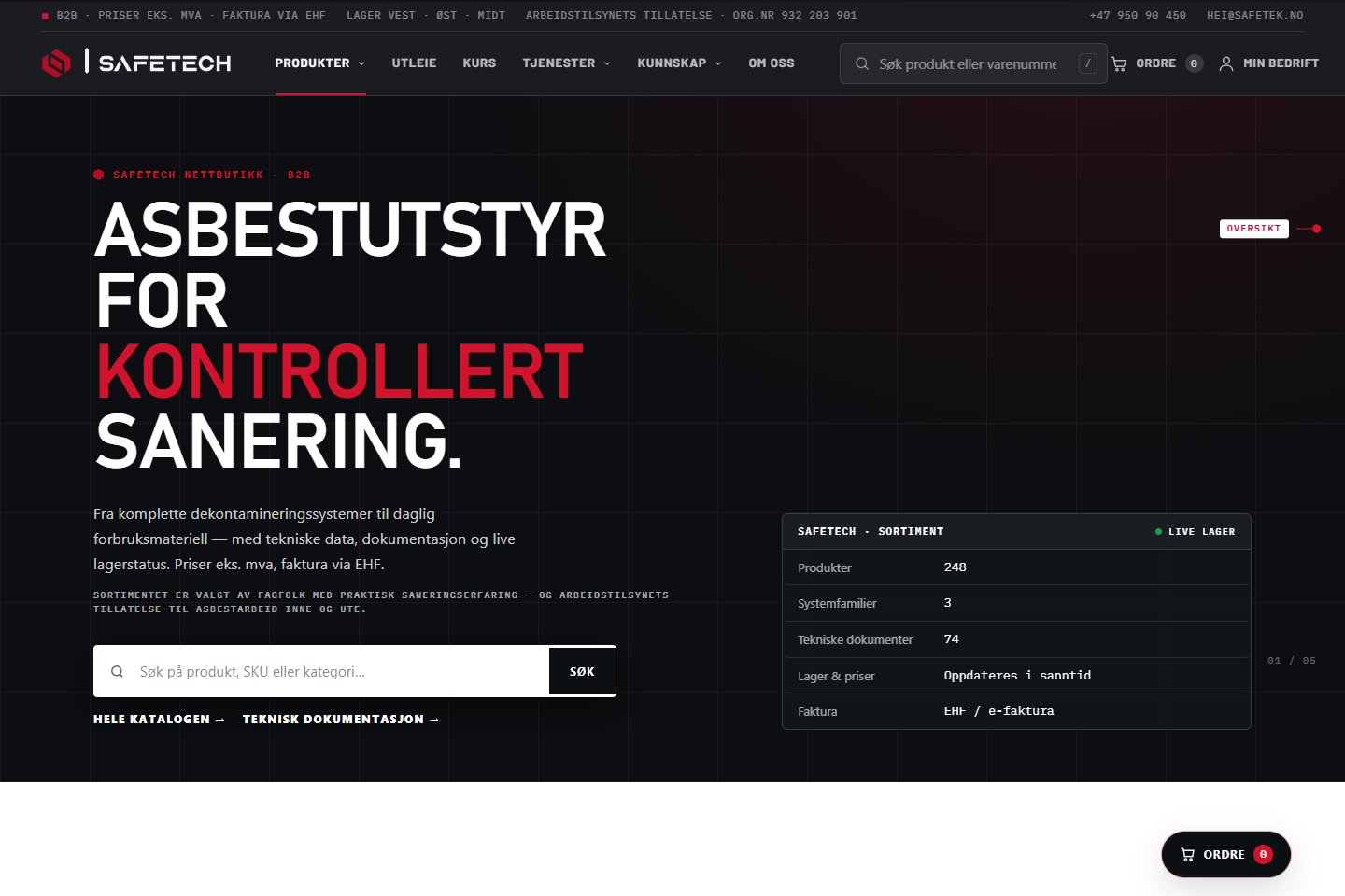SafeTech — online store with filters and stock availability